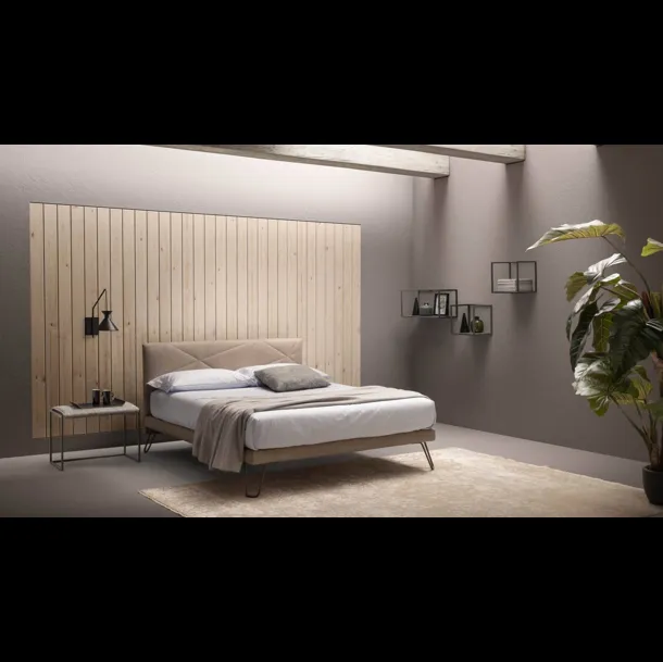 Letto matrimoniale con testiera imbottita e trapuntata Break di Bside