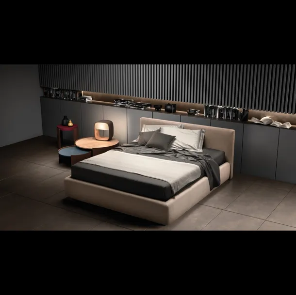 Letto in tessuto sfoderabile con testiera Happy di Bside