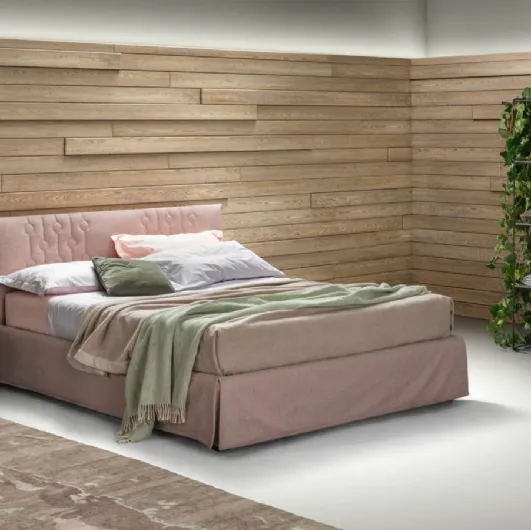 Letto moderno in tessuto con testiera Loop di Bside