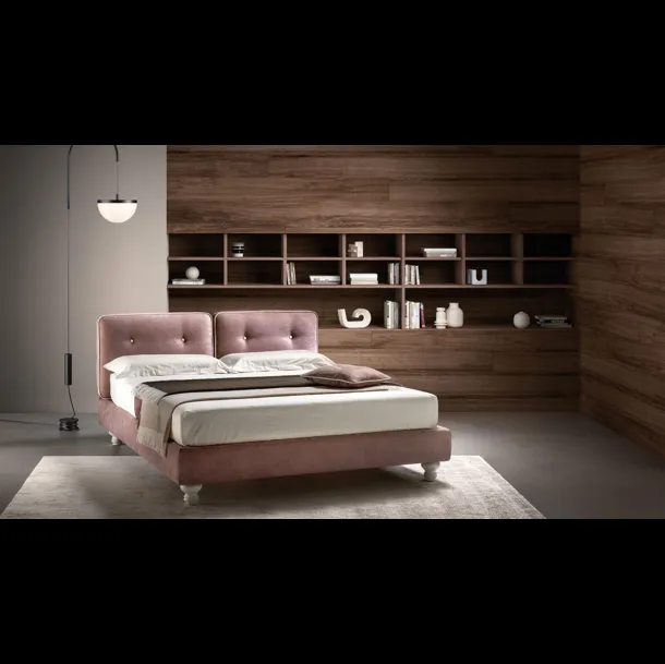 Letto in tessuto imbottito con testiera relax regolabile Nice di Bside