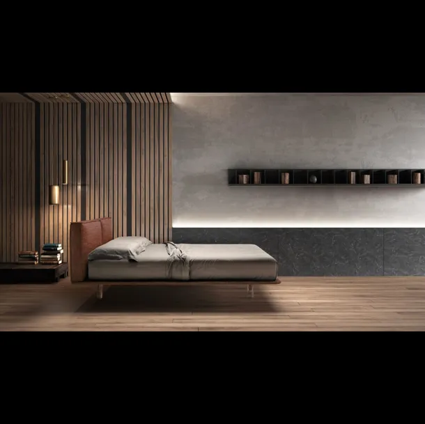 Letto in tessuto con testiera imbottita e piedini trasparenti Stylish di Bside