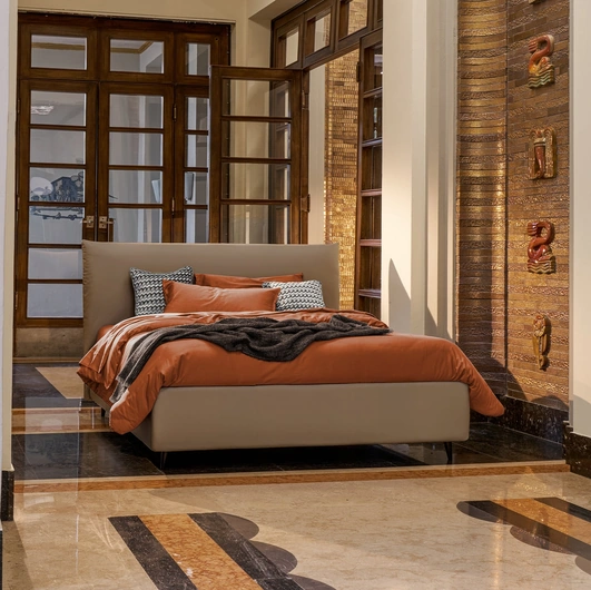 Letto imbottito Egon con contenitore di Dorelan Letti