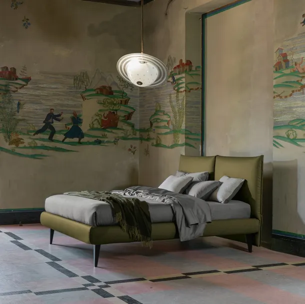 Letto Frank in tessuto imbottito di Dorelan Letti