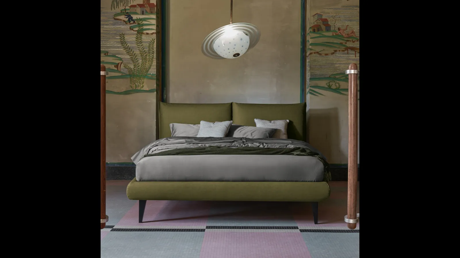 Letto Frank in tessuto imbottito di Dorelan Letti