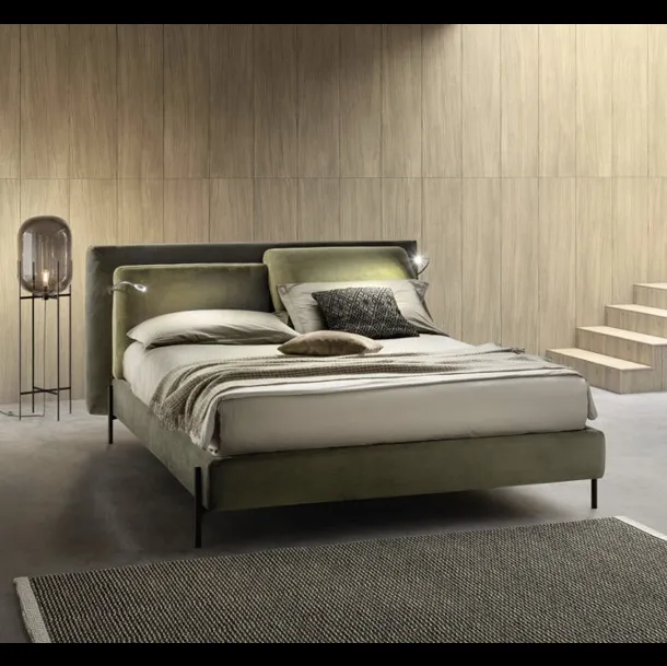 Letto relax in tessuto imbottito con testiera regolabile Flux di Bside