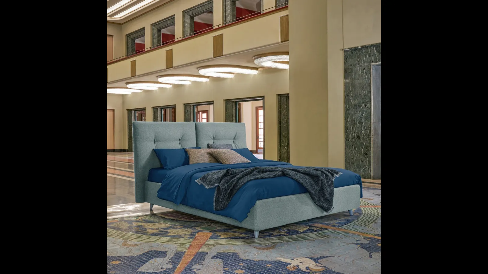 Letto Luke in tessuto imbottito di Dorelan Letti