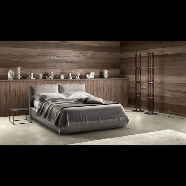 Letto in tessuto imbottito con testiera regolabile Quiet di Bside