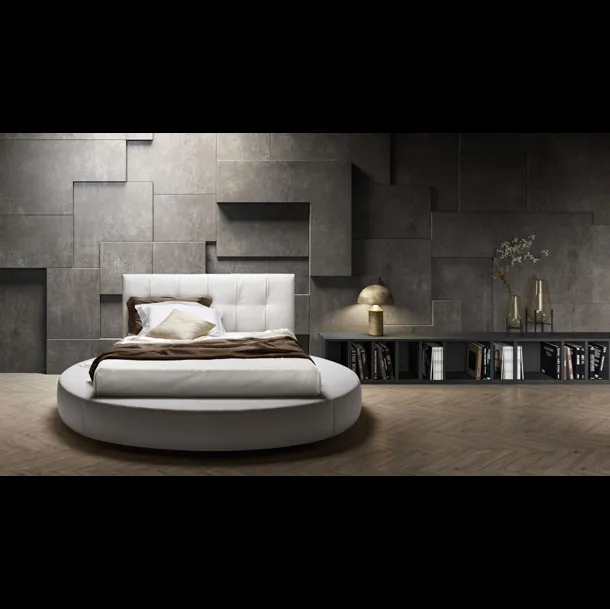 Letto rotondo con testiera trapuntata Special di Bside