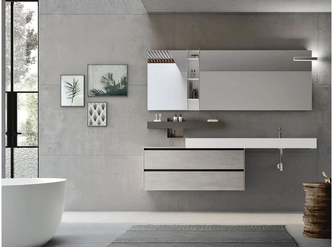 Mobile da Bagno sospeso in laccato opaco Start Play 05 di Ardeco