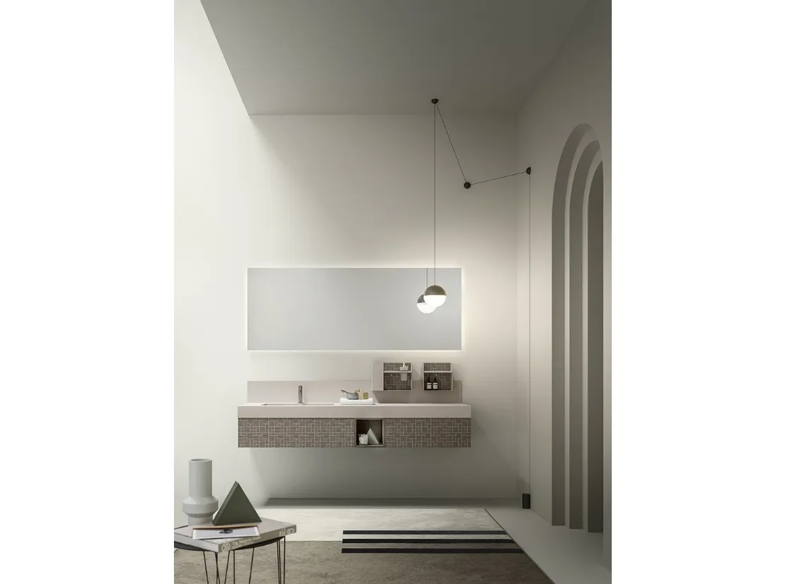 Mobile da Bagno in rovere serigrafato Vintage 06 A Touch of Grey di Ardeco