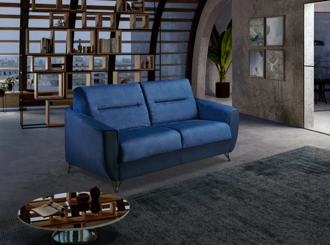 Divano Letto lineare in tessuto imbottito Malibù de Il Benessere