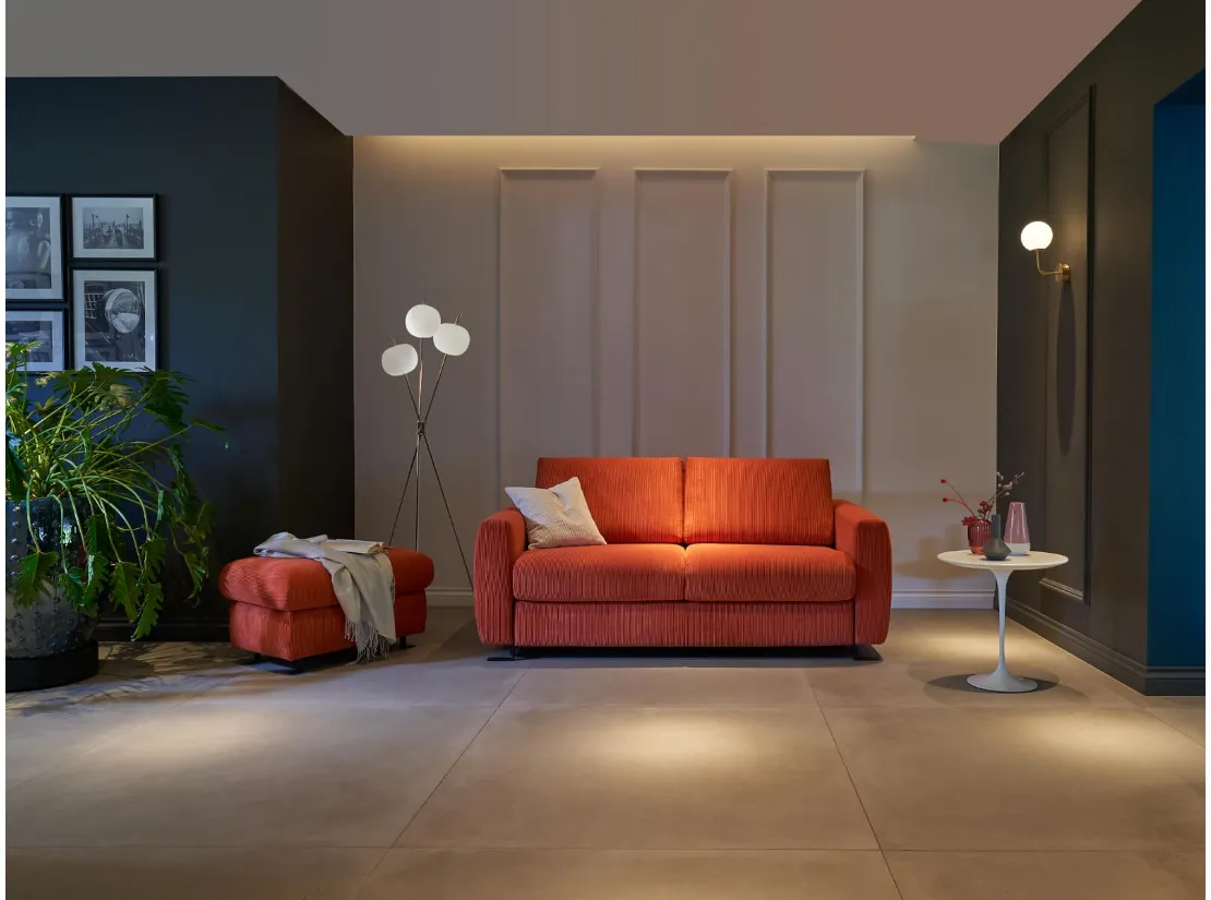 Divano Letto lineare in tessuto Perla di Vitarelax